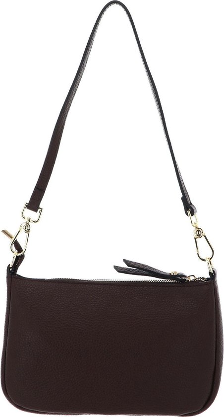 U.S. POLO ASSN. Cuir Sac à épaule Sac à épaule bandoulière Arlington Small Hobo Leather Bag Brown Brun