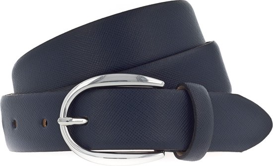 Vanzetti Cuir Ceinture Classics 30mm Cambered Leather Belt W100 Nightblue Bleu