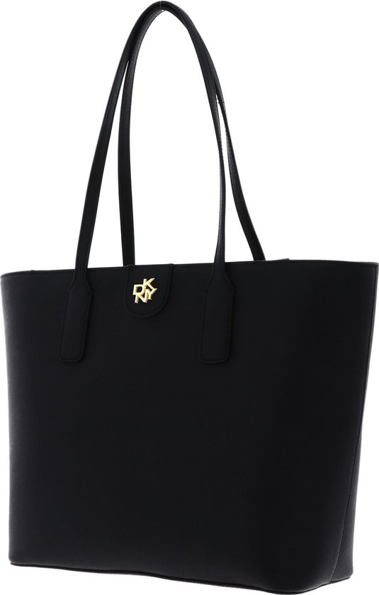 DKNY Cuir Sac shopper Sac à épaule Carol Saff Tote Bag Blk / Gold Noir