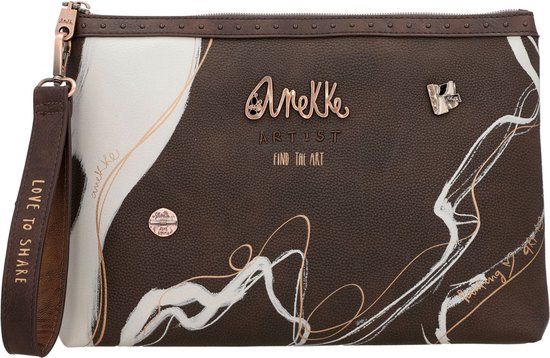 Anekke Pochette Nature Shodō Clutch Brown Marron foncé