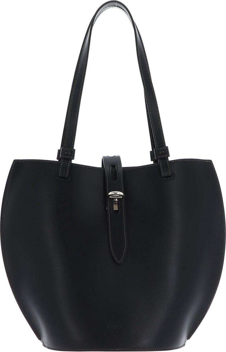 FURLA Leren Schoudertas Handtas Unica Tote Nero Zwart