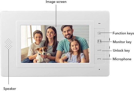 Bekabeld Video-intercomsysteem Dubbele 7-inch LCD-monitor Nachtzicht Deur Ontgrendelen - Villa Home Apartment . — afbeelding 5
