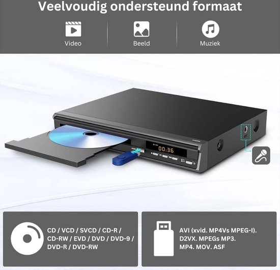 ApexArte® DVD Speler met HDMI - Blu Ray Spelers - Externe DVVD Speler - Zwart — afbeelding 3