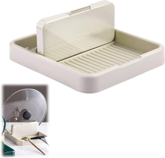 Pot Deksel Organizer Met Lepelsteun - Keukendekselhouder, Multifunctioneel Keukengerei, Dekselhouder tijdens het koken, Gemakkelijk schoon te maken, Opslag Pot
