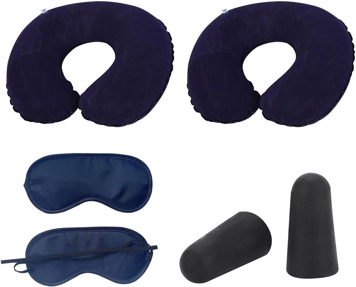 Opblaasbare kussens - Draagbaar en opvouwbaar - 3 stuks - Grijs - Voor outdoor en reizen .
