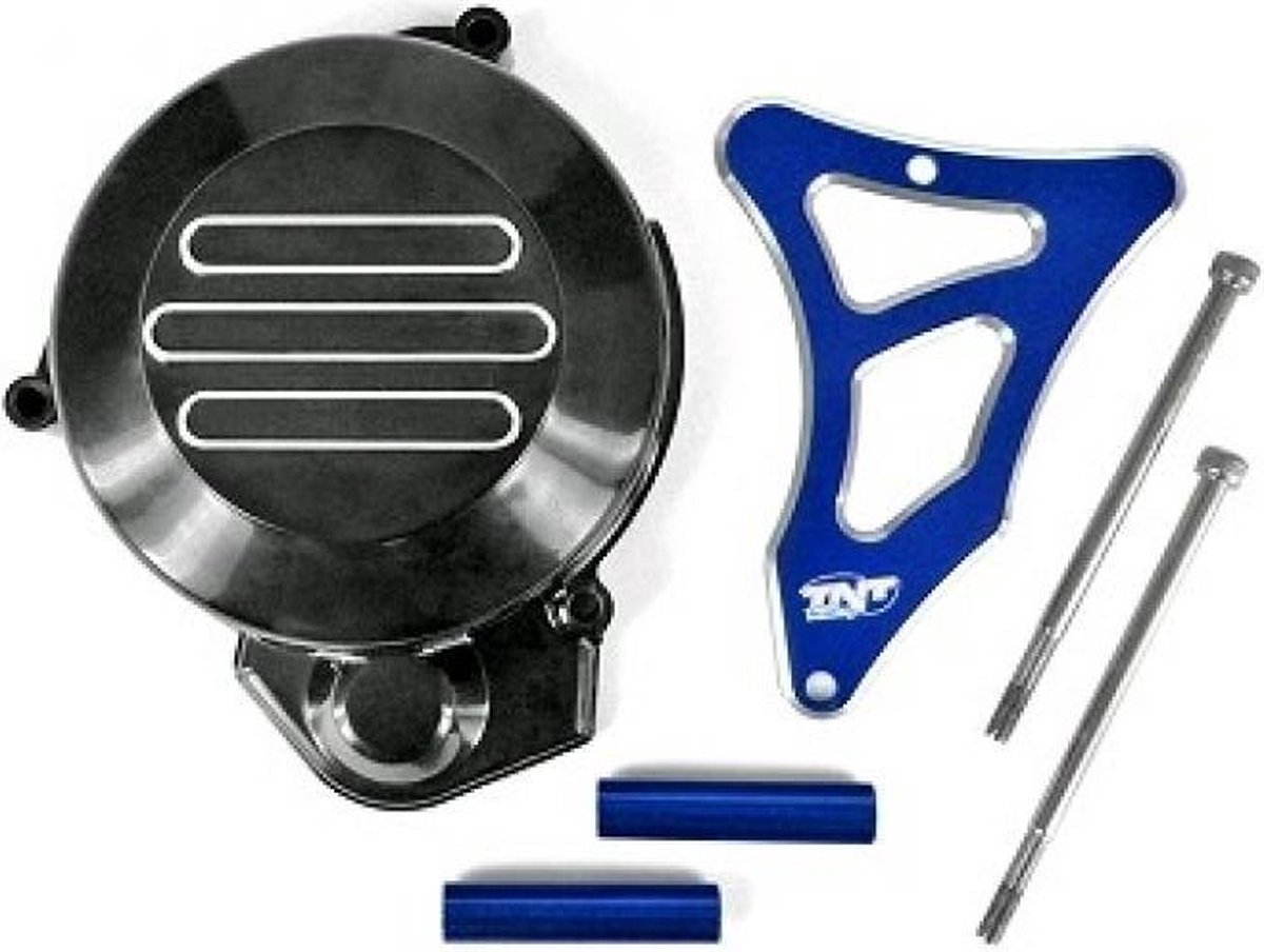 tnt ontstekingsdeksel voor derbi 50 motor euro2 motor 1996 tot 2005 zwart en blauw nieuw