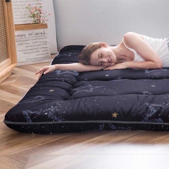 Melk pluche japanse futon matras vloermatras opvouwbare slaapmatras voor vloer Japanse Tatami Roll Mat Zacht draagbaar slaapmatje Gewatteerde matrastopper,Grijs,100x190cm(39 * 74in