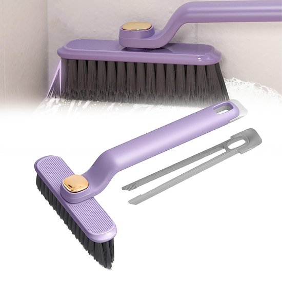 Douche reinigingsborstel met lange handgreep, multifunctionele badkamer vloerborstel telescopische tegelborstel absorberende borstel voor douche C
