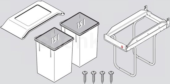 LxsNyvantic Opvouwbare keukenafvalemmer, 10 l, hangend, compacte wandmand van PP, grote capaciteit, gemakkelijk te reinigen, afvalemmer voor keuken, woonkamer, badkamer, auto en camper (grijs-wit
