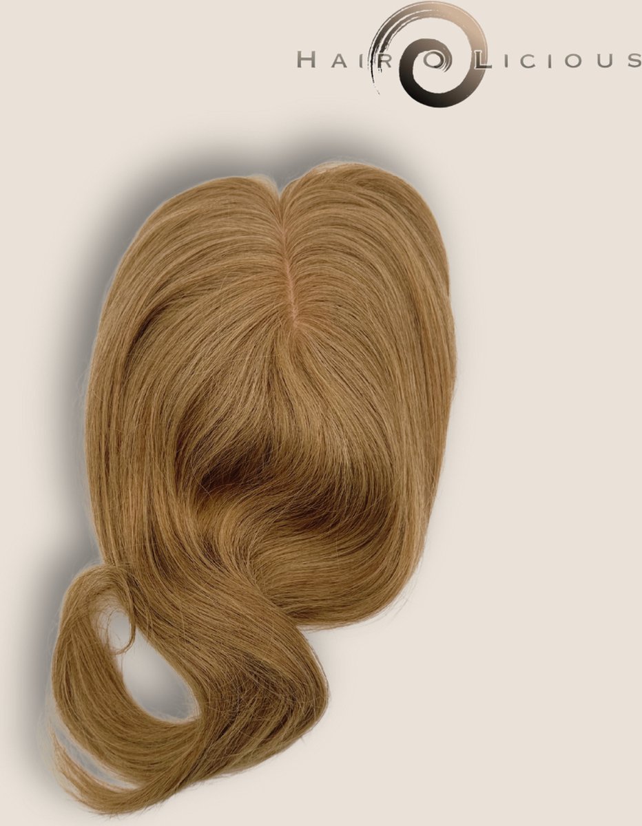 Haar Topper Affordable Chic | Kleur 6 Lichtbruin | 13x15 cm | Haarlengte 35 cm | 50 Gram