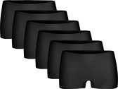 Dames Slips - Invisible Midi Shorts - 6-Pack - Zwart - Maat L/XL