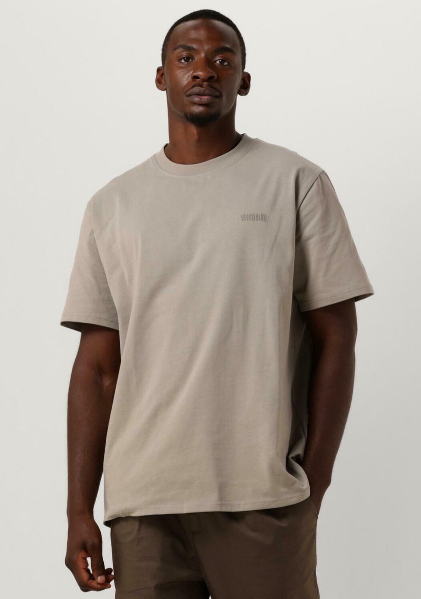 Woodbird Wbbaine Base Tee Polo's & T-shirts Heren - Taupe - Maat L