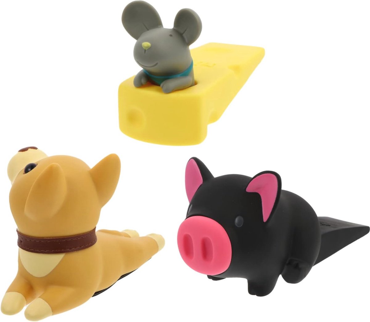 Decoratieve Deurstopper Dier - 3 Stuks PVC Deur Bumper en Tochtblokkering