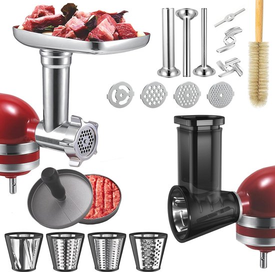 Metalen voedselmolenopzetstuk voor KitchenAid keukenmachine