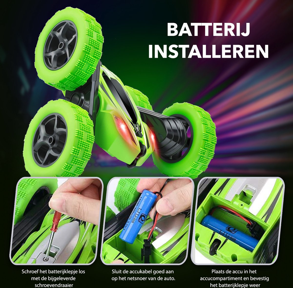 Bestuurbare Auto All-Terrain - RC Auto met 2 Accu's - Waterdicht - Speelgoed Autos Jongens - Buitenspeelgoed - Race Car - Afstandsbestuurbare race Auto Radiografisch — afbeelding 4
