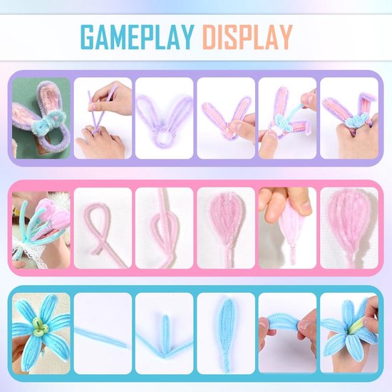 Yurosiay Lot De 100 Cure-pipes Pour Bricolage - 30 Cm De Long - Couleur Macaron - Fil Chenille - Fil Chenille - Pour Le Bricolage - Fil De Nettoyage De Pipe Pour