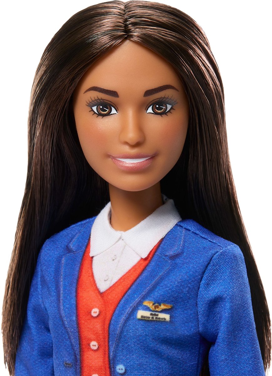 Barbie Stewardess Modepop – Blauw Uniform met Koffer, Koptelefoon en Paspoort — afbeelding 6