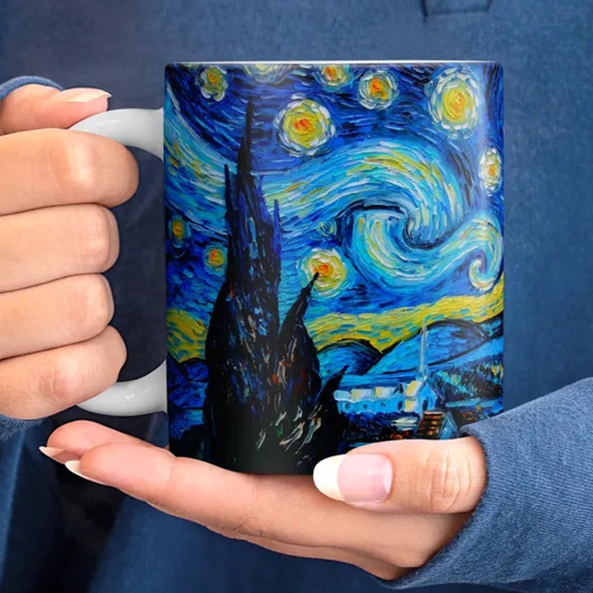 Keramische Mok - Van Gogh De Sterrennacht - 350 ml Blauw