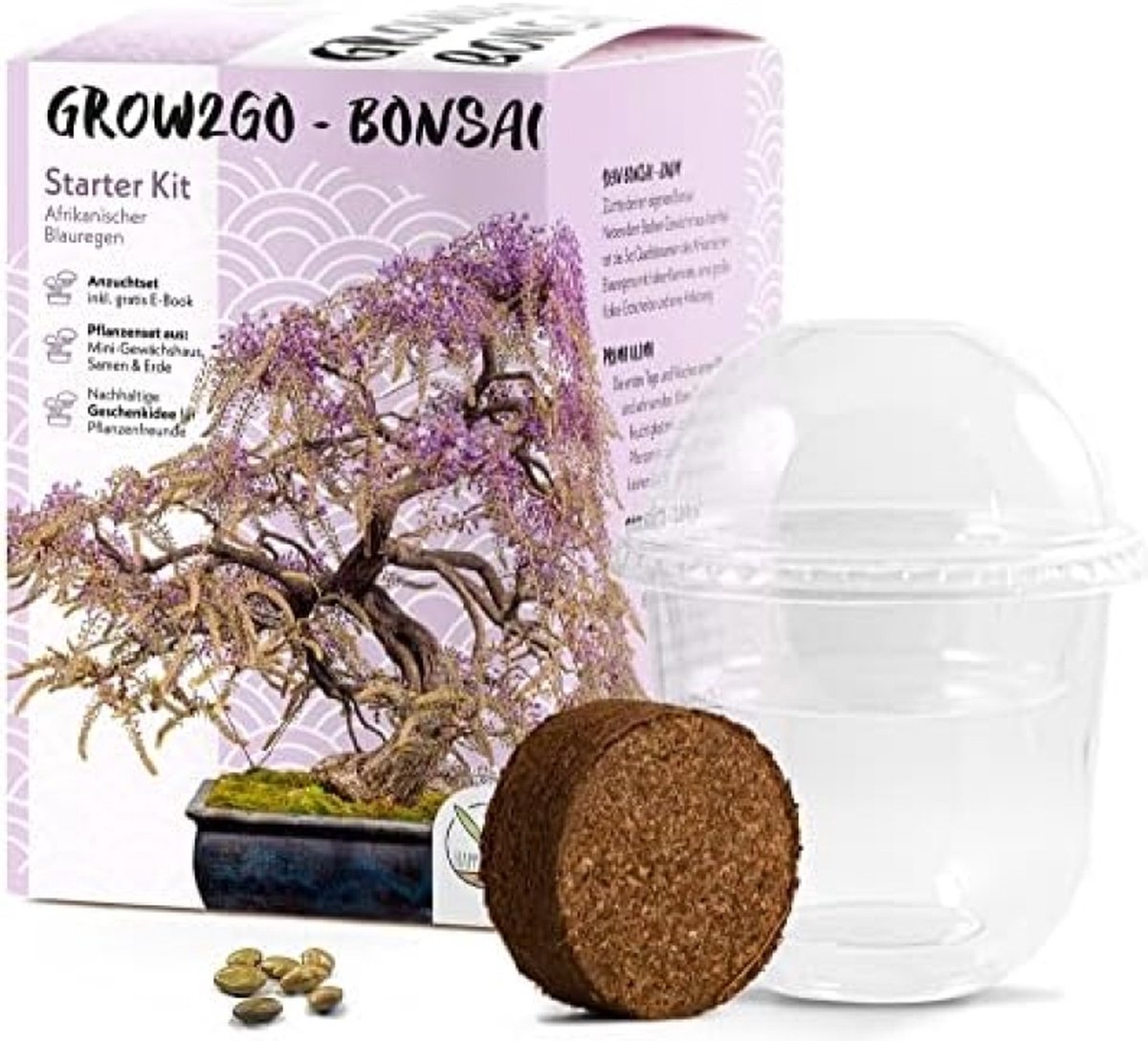 Bonsai Starter Kit Growing Set incl. GRATIS eBook - plantenset van minibroeikas, zaden & grond - duurzaam cadeau-idee voor plantenliefhebbers