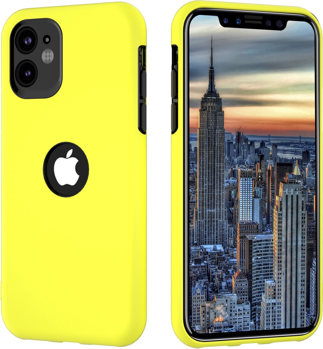 ShieldCase dubbellaags siliconen hoesje geschikt voor Apple iPhone X / Xs - geel-zwart - Beschermhoesje - Shock proof Hardcase - Siliconen - TPU Case shockproof - Beschermhoes
