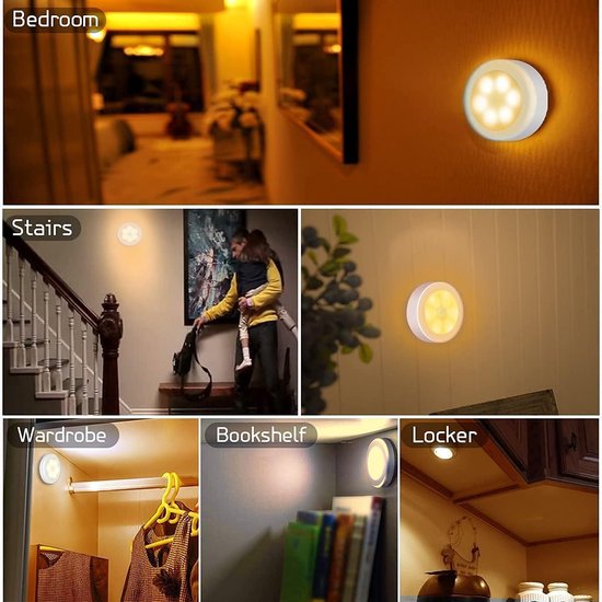 KCVV Led-Nachtlampje 3 stuks- met bewegingsmelder-Nachtlampje Babykamer- Nachtlamp op Batterij -Draadloos Sensor - Kinderen & Baby -zilver warm licht van KCVV — afbeelding 4