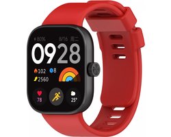 Strap-it Siliconen bandje met druksluiting - geschikt voor Xiaomi Redmi Watch 6 / Redmi Watch 6 Active / Redmi Watch 6 Lite / Redmi Watch 5 / Redmi Watch 4 / Xiaomi Smart Band 10 Pro / Smart Band 9 Pro / Smart Band 8 Pro (rood)