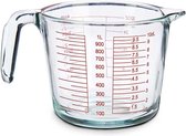 Vivalto Maatbeker - glas - 1000 ml - 21 x 15 x 11 cm - Maatbekers van glas - Vloeistoffen afmeten