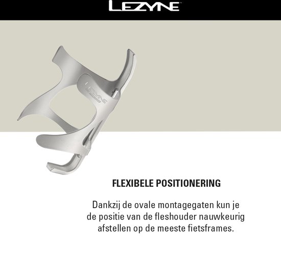 Lezyne CNC Flessen Kooi - Flessenhouder - Flessenhouder voor fietsen - Geschikt voor mountainbikes - Aluminium - Zilver van Lezyne — afbeelding 2