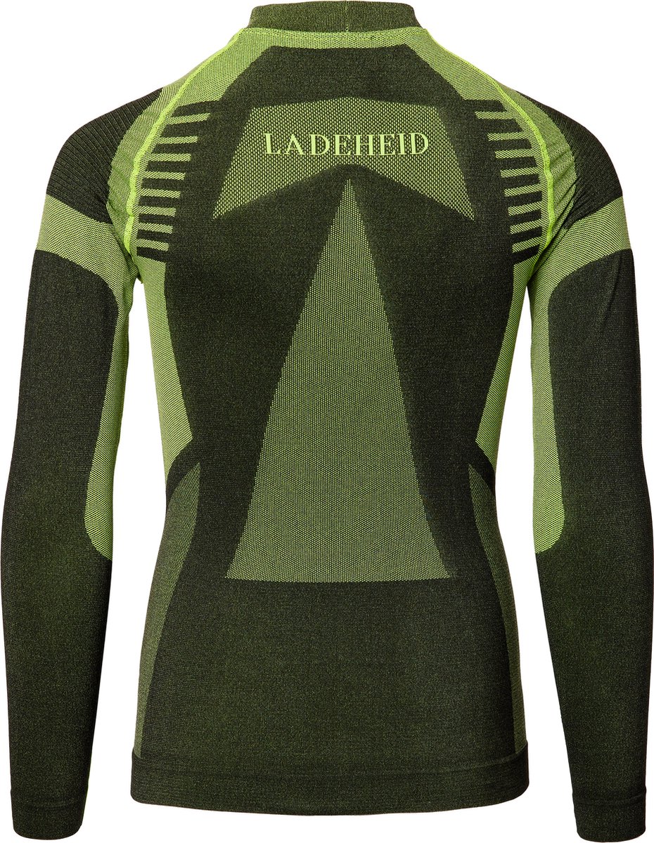 Ladeheid Kinderen Thermoshirt - Thermo ondergoed – Jongen - Meisje - Thermokleding - Longsleeve – LA-SS-Thermo-Shirt-Men - Zwart/Groen - 146-152