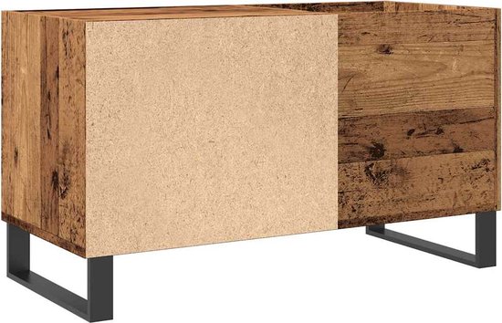 vidaXL - Meuble à disques - 84,5x38x48 - cm - décoré - bois - ancien - couleur bois