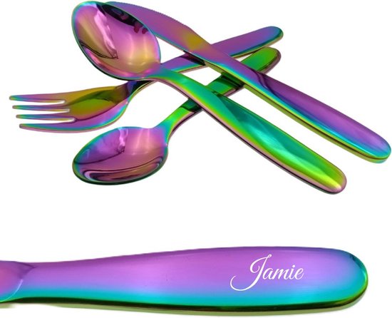 Couverts pour enfants avec gravure du nom - Jamie - Huile