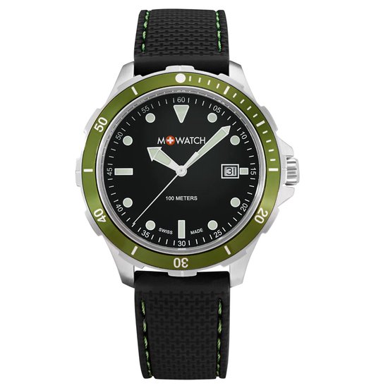 M+Watch Aqua Steel Herenhorloge Zwart Groen