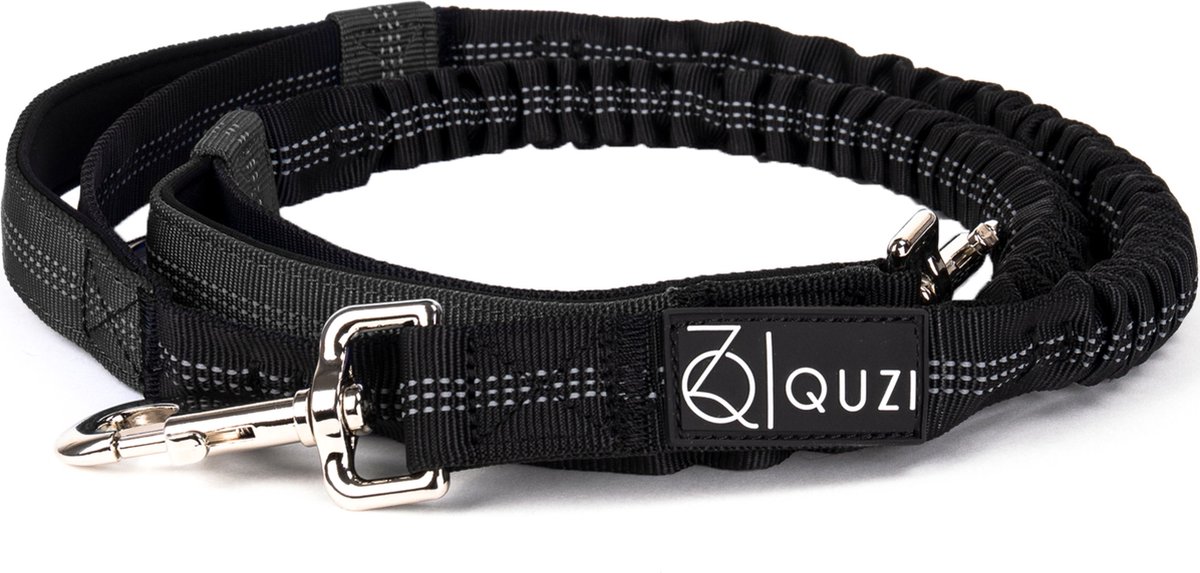 Canicross Looplijn Hond voor Hardlopen - Elastische Handsfree Hondenriem - Trainingslijn - 150/200cm - Zwart