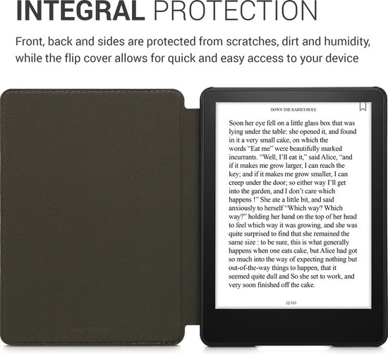 kwmobile Cork Case Compatible with Amazon Kindle Paperwhite 11. Generation 2021 - Book Style Protective e-Reader Flip Cover Folio Case - Pattern Brown / Blue / Red — afbeelding 4