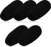 kwmobile Microfoon windscherm, compatibel met diverse microfoons, 5 x schuimrubberen bekleding met de afmetingen 4,8 x 2,4 x 1,2 cm, zwart