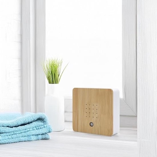 Melodiez Vogelgeluidenbox - Vogelhuisje Met Geluid - Incl. Batterijen en 4 Natuurlijke Geluiden - Vogelgeluiden Met Sensor - Voor Huis en Toilet (Hout, Compact ontwerp