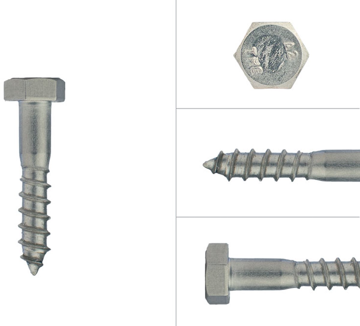 Houtdraadbouten RVS M8 x 40 mm | Doos 100 stuks