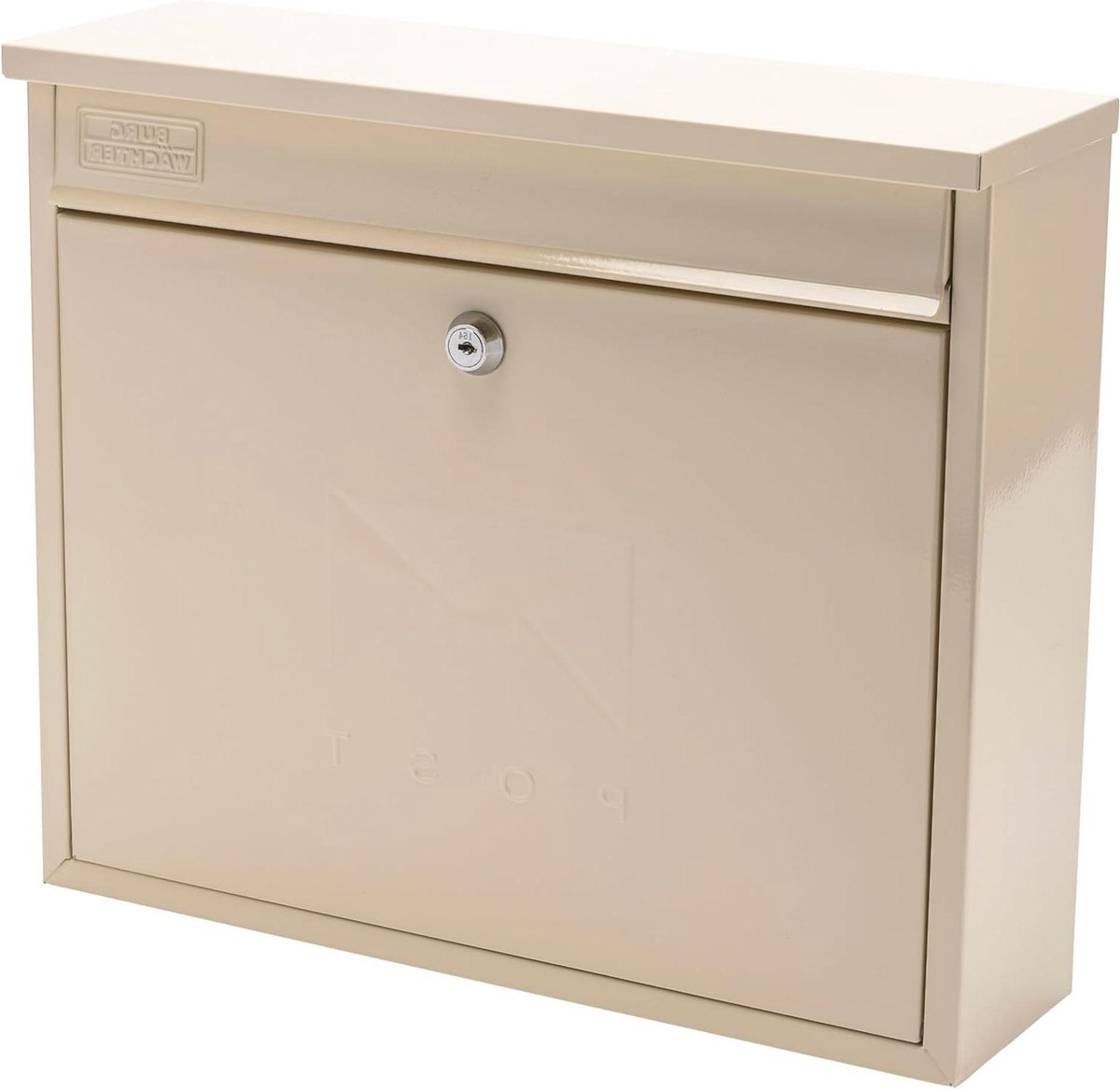 Elegance Wandmontage Postbus voor Buiten - Gegalvaniseerd Staal - Afsluitbaar - Antiek Crème - 36x31x10cm