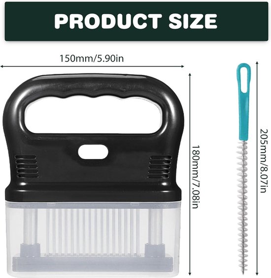 Vleesvermalser Met 48 Messen - Roestvrij Staal, Ultralicht Voor Het Mals Maken Van Rundvlees En Biefstuk Perfect Voor Barbecues En Marinades~p179909072