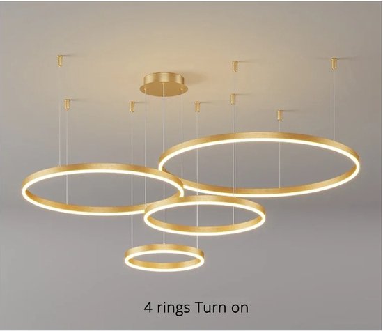 EliteNest® - Moderne LED Kroonluchter - Ronde Ring - Goud Frame