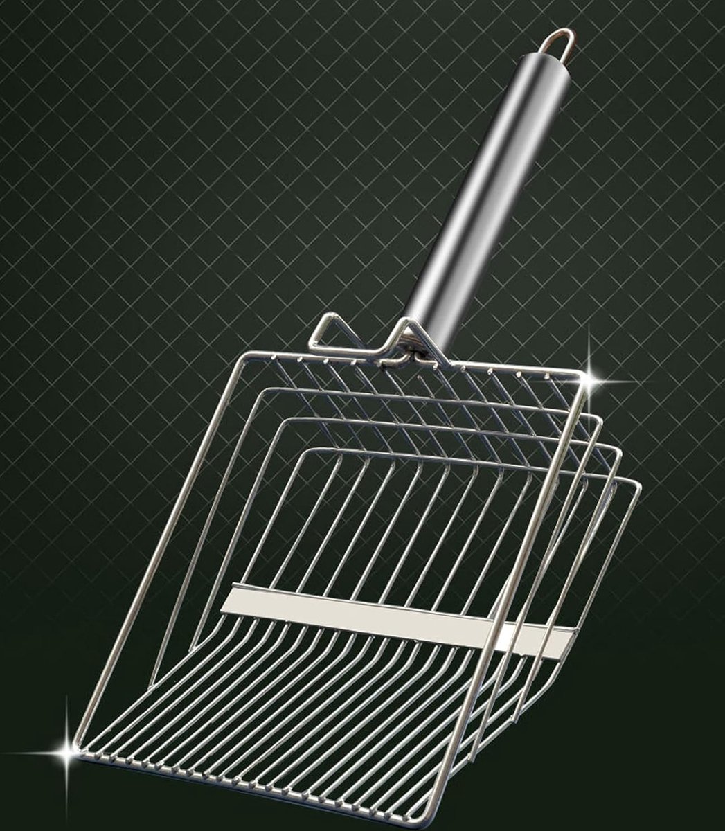 Bol.com Goodivery ® Ergonomische Metalen Kattenbakschep voor Efficiënt Reinigen van Kattenbakvulling aanbieding