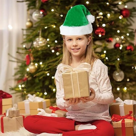 Kerstmuts - panterprint - pluche - 48 cm - stretch | Fun en Feest