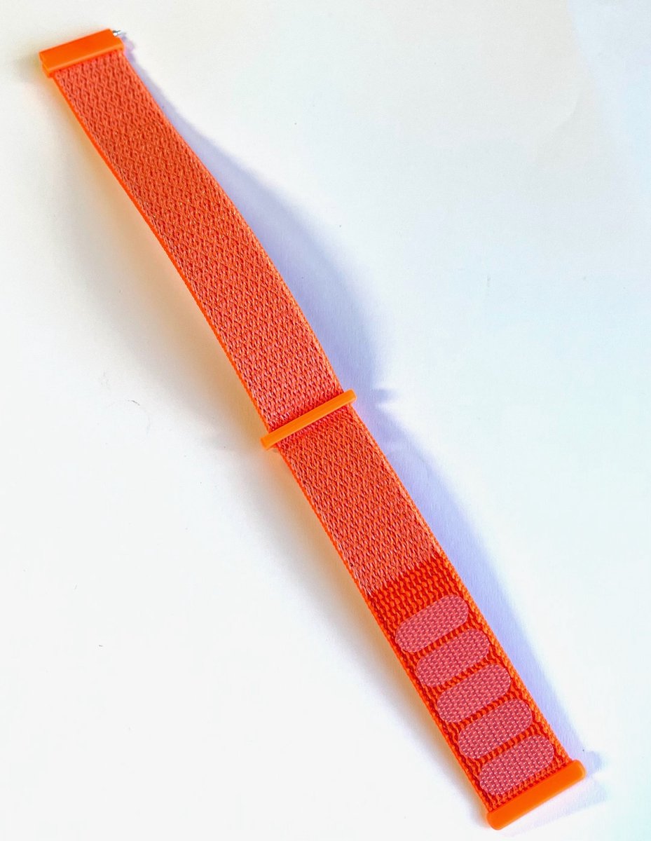 Actie4you® - Nylon bandje - geschikt voor Fitbit Charge 3 / Fitbit Charge 4 - Zeeschelp – Met klitteband sluiting – 22MM – Fitbit bandje - Fel Oranje
