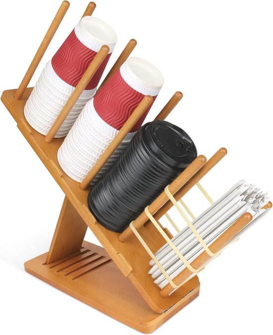 PAG Houten Desktop File Holder Organizer Mail Sorteerder met lade, voor bestandsmappen, e-mails, enveloppen, postbenodigdheden of tijdschriften, 6 compartimenten, retro bruin