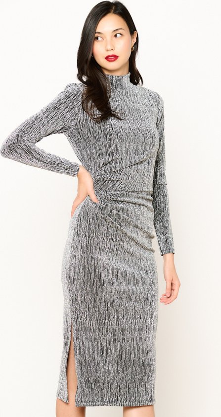 LolaLiza Jurk R Draplurex 08103927 1059 Silver Dames Maat - XS
