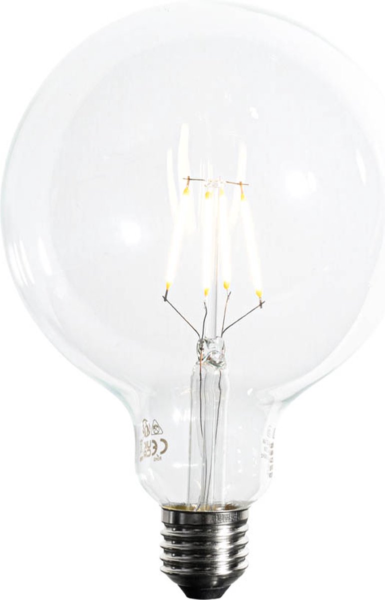 LUEDD E27 dimbare LED spiraal filament G125 5W 450 lm 2700K