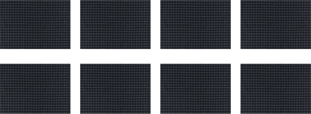 Krumble Theedoek met kleine blokjes - Ruitpatroon - Theedoeken - Glazendoeken - Keukendoeken - Vaatdoek - Katoen - Zwart met wit - 40 x 60 cm - Set van 8