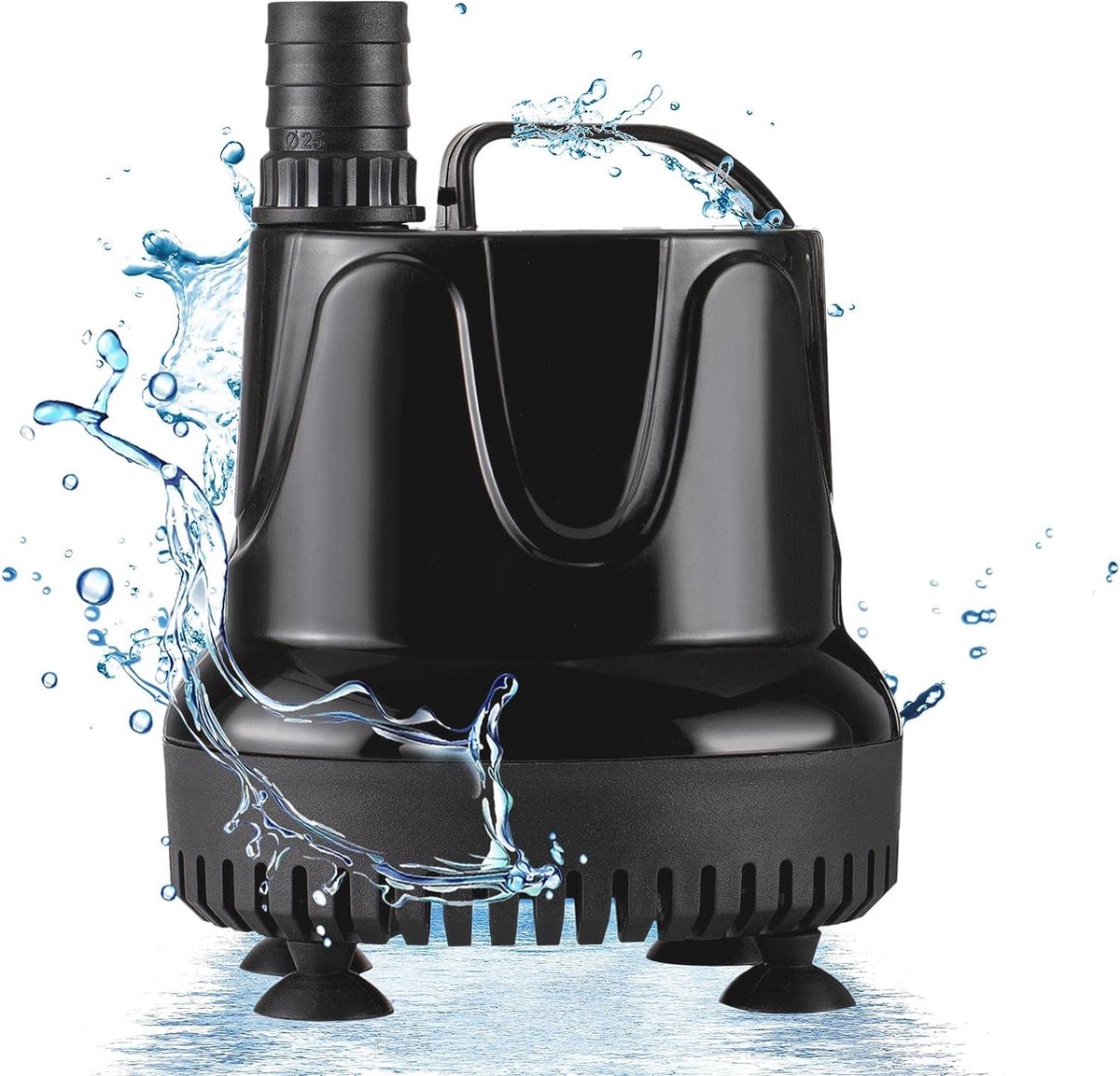 Mini-waterpomp voor Aquarium en Vijver - Ultra Stille Dompelpomp met 3 Sproeiers - 2500 l/u