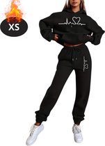 Nivard Combinaison de jogging - Combinaison maison - Adultes - Survêtement - Confortable - Pantalon de survêtement - Survêtement - Femme - Hiver - Zwart - XS