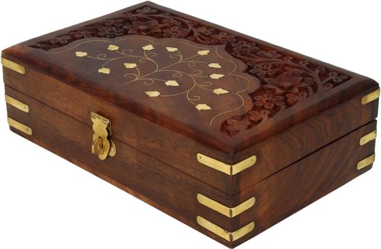 Ideen mit Herz Wooden jewellery box, 16.5 x 13.5 x 12.5 cm